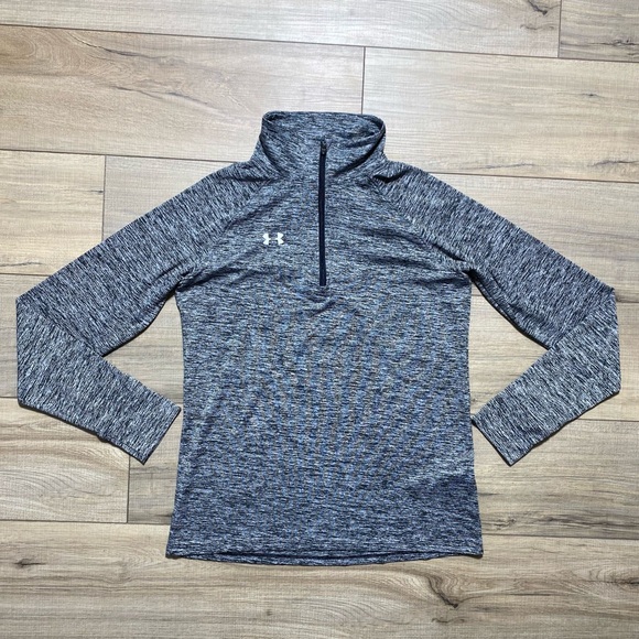 Under Armour‎ Womens Twisted Tech 1/4 Zip Long Sleeve Top Size XS Gray Black - Picture 1 of 11